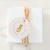 Gold Pineapple Tropical Logo Round Business Label (In situ)