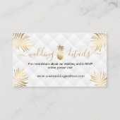 Gold Pineapple Wedding Details Website Informatiekaartje (Voorkant)