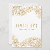 Gold Pinecones en Pine Needles Holiday Feestdagenkaart (Voorkant)