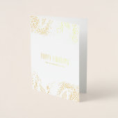 Gold Pinecones en Pine Needles Holiday Folie Kaarten (Voorkant)