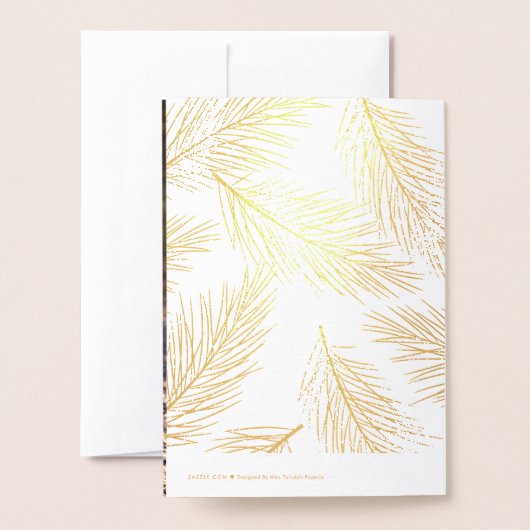 Gold Pinecones en Pine Needles Holiday Folie Kaarten (Met envelop)