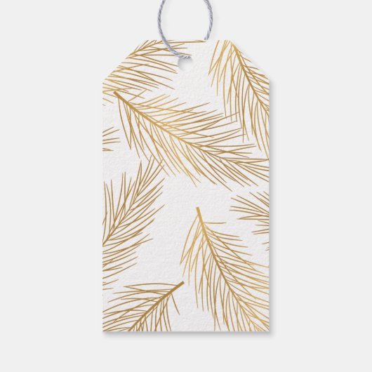 Gold Pinecones en Pine Needles Holiday Gift Label Cadeaulabel (Achterkant)