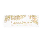 Gold Pinecones en Pine Needles Holiday Label (Voorkant)