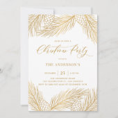 Gold Pinecones en Pine Needles Holiday Party Kaart (Voorkant)