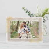 Gold Pines-kerstfoto Feestdagenkaart (Staand voorkant)
