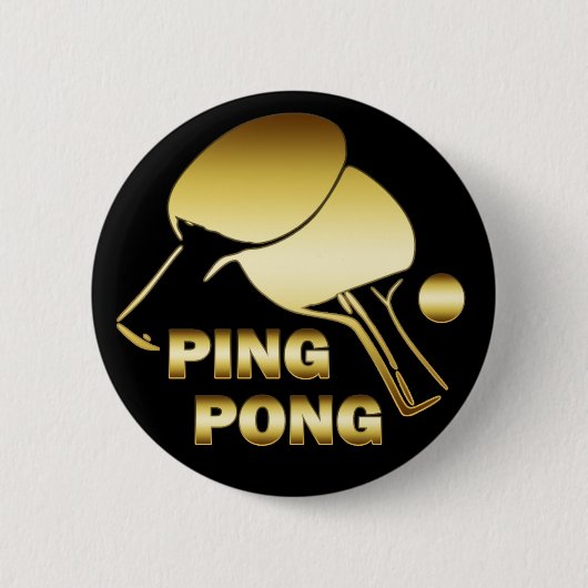 GOLD PING PONG RONDE BUTTON 5,7 CM (Voorkant)