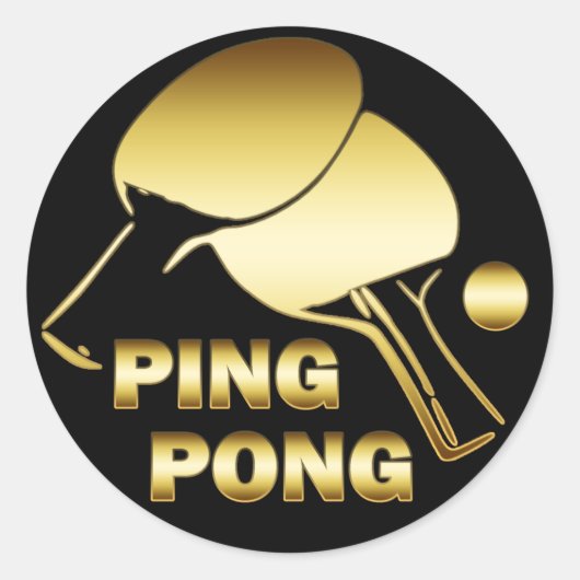 GOLD PING PONG RONDE STICKER (Voorkant)