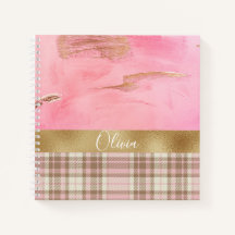 Gold Pink Abstract Waterverf Naam