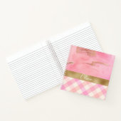 Gold Pink Abstract Waterverf Script Name Notitieboek (Binnen)