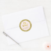 Gold Pink Baby shower Oh Baby Favor Sticker (Envelop)