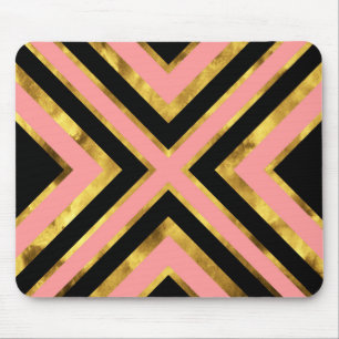Gold Pink Black Geometric Muismat