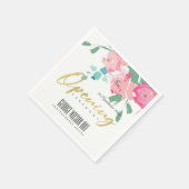 GOLD PINK BLUE PEONY FLORAL GRAND OPENING CEREMONY SERVET (Hoek)