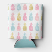 Gold Pink & Blue Tropical Pineappel Pattern Blikjeskoeler (Voorkant)