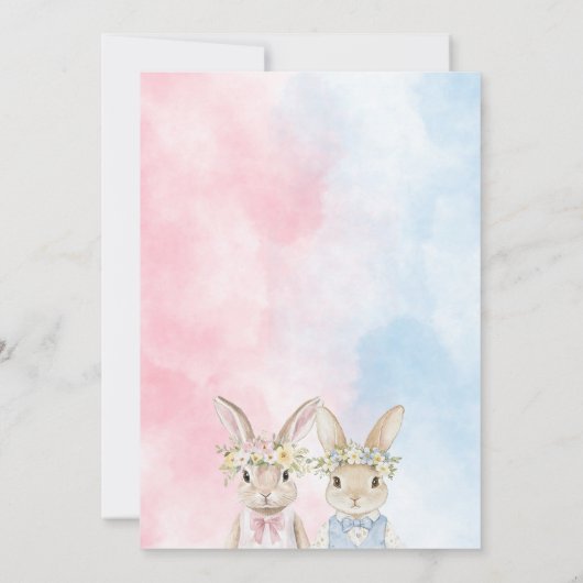 Gold Pink Blue Yellow Easter Egg Hunt & Brunch Inv Kaart (Achterkant)