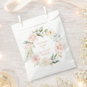 Gold Pink Blush Floral Names Waterverf Weddenschap Bedankzakje (Geknipt)