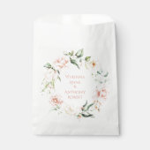 Gold Pink Blush Floral Names Waterverf Weddenschap Bedankzakje (Voorkant)