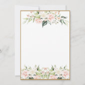 Gold Pink Blush Waterverf Romantic Floral Wedding Kaart (Achterkant)