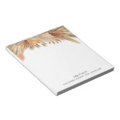 Gold Pink Boho Pampas Grass Notitieblok (Schuin)
