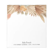 Gold Pink Boho Pampas Grass Notitieblok (Voorkant)