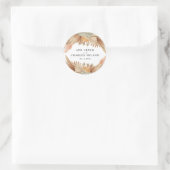Gold Pink Boho Pampas Grass Wedding Sticker (Tas)