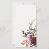 GOLD PINK BURGUNDY ROOS FLORA COUPLE SHOWER INVITE BEDANKKAART (Achterkant)