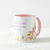 Gold Pink Butterfly heeft tijd om schoonheid te zi Mok (Voorkant rechts)