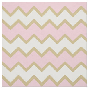 Gold Pink Chevron Baby Girl Stof