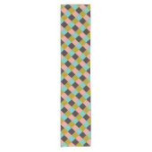 Gold Pink Chocolade Ivor Blauwgroen Pset Korte Tafelloper (Voorkant)