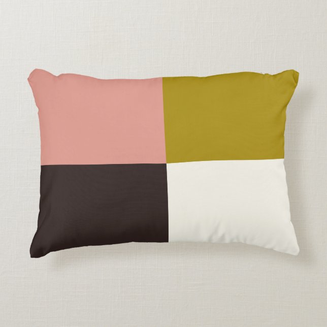 Gold Pink Chocolade Ivory Accent Kussen (Voorkant)
