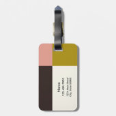 Gold Pink Chocolade Ivory Pset Bagagelabel (Achterkant verticaal)