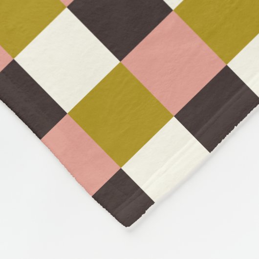 Gold Pink Chocolade Ivory Pset Fleece Deken (Hoek)