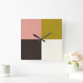 Gold Pink Chocolade Ivory Vierkante Klok (Huis)