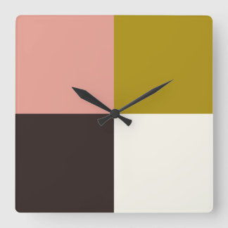 Gold Pink Chocolade Ivory Vierkante Klok