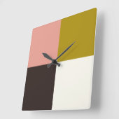 Gold Pink Chocolade Ivory Vierkante Klok (Hoek)