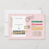 Gold Pink Christmas Pattern Ticket Gift Voucher (Voorkant)