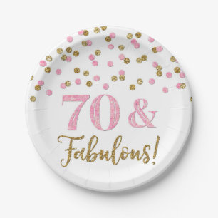 Gold Pink Confetti 70 en Fabulous Papieren Bordje