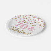 Gold Pink Confetti 70 en Fabulous Papieren Bordje (Gekanteld)