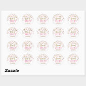 Gold Pink Confetti Afstuderen 2023 Ronde Sticker (Vel)