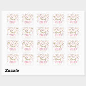 Gold Pink Confetti Afstuderen 2023 Square Sticker (Vel)