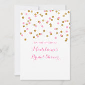 Gold Pink Confetti Bridal Shower Kaart (Voorkant)