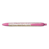 Gold Pink Confetti Glitter - Aangepast Zwarte Inkt Pen (Achterkant)