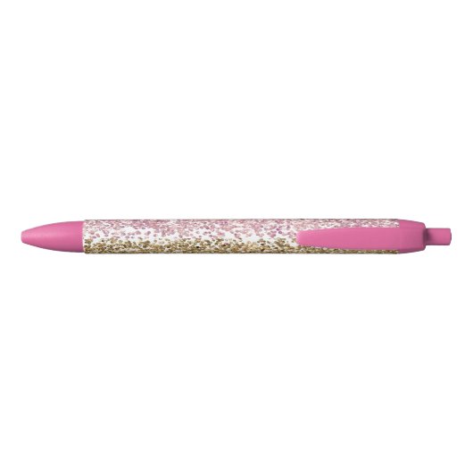 Gold Pink Confetti Glitter - Aangepast Zwarte Inkt Pen (Achterkant)