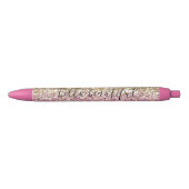 Gold Pink Confetti Glitter - Aangepast Zwarte Inkt Pen (Voorkant)