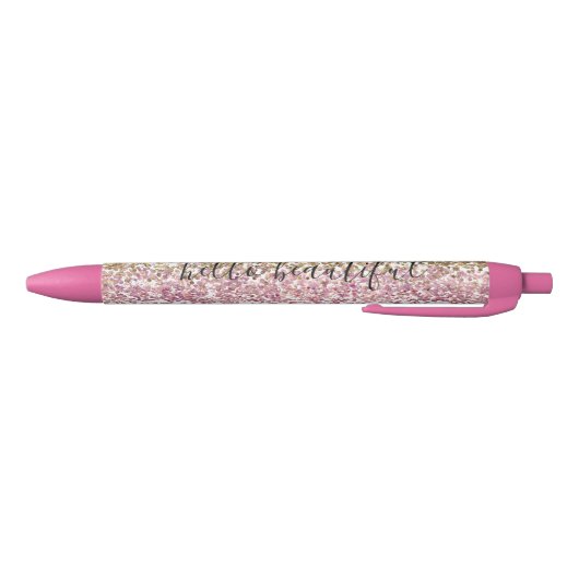 Gold Pink Confetti Glitter - Aangepast Zwarte Inkt Pen (Bodem)