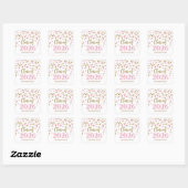 Gold Pink Confetti Graduation 2026 Square Sticker (Vel)