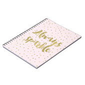 Gold Pink Confetti Inspirerend Quote Sparkle Notitieboek (Linkerzijde)