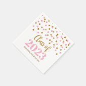 Gold Pink Confetti Klasse van 2023 Napkins Servet (Hoek)
