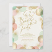 Gold Pink Confetti Stars Nieuwjaar Kaart (Voorkant)