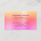 Gold Pink Coral Ombre Liquid Drip Visitekaartje (Achterkant)