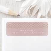 Gold Pink Elegance Diamond Geo Deco Wedding Etiket (Insitu)